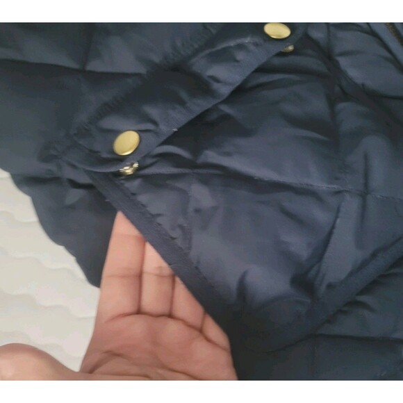 J. Crew Womens Down Filled Quilted Puffer Vest Jacket Size M Navy Blue - Picture 7 of 12